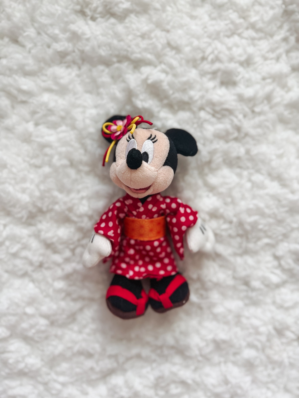 Polka Dot Kimono Minnie Plush Keychain