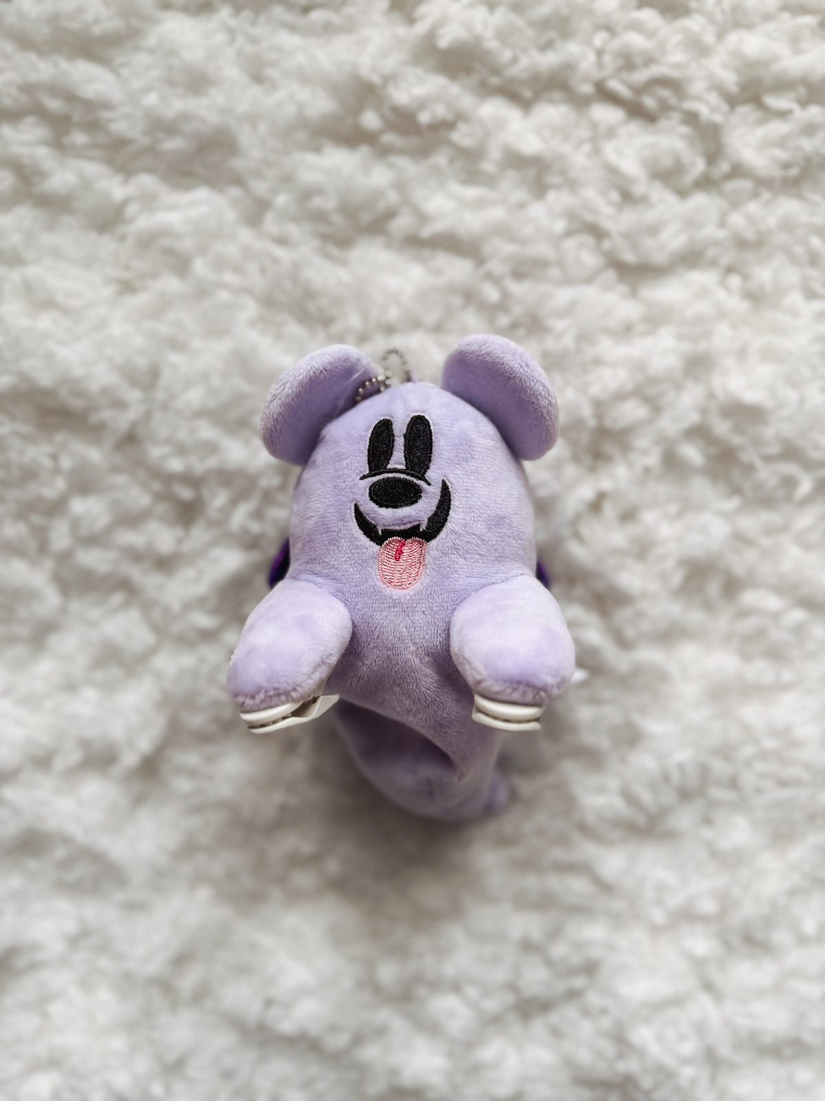 Purple Kawaii Ghostie Clip Plush Keychain