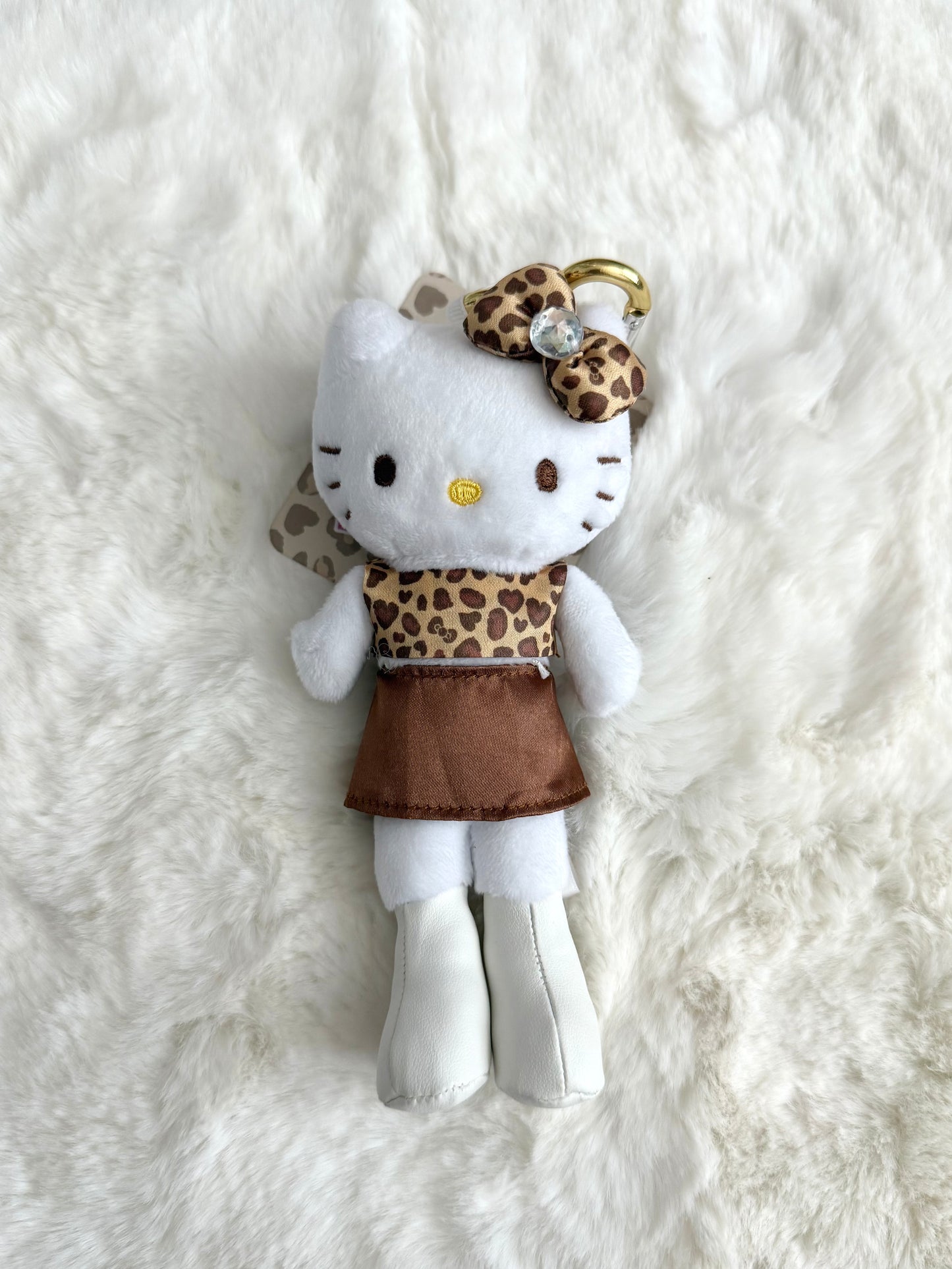Leopard Kitty Plush Keychain