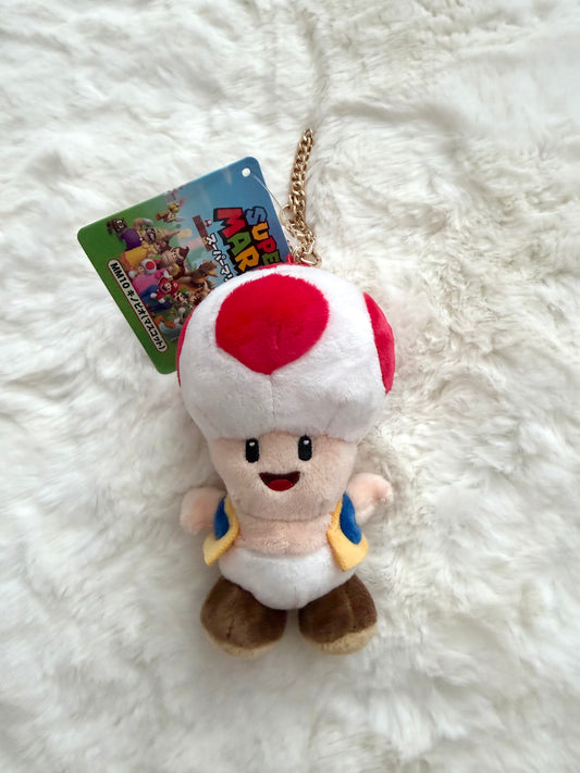 Super Mario Toad Plush Keychain