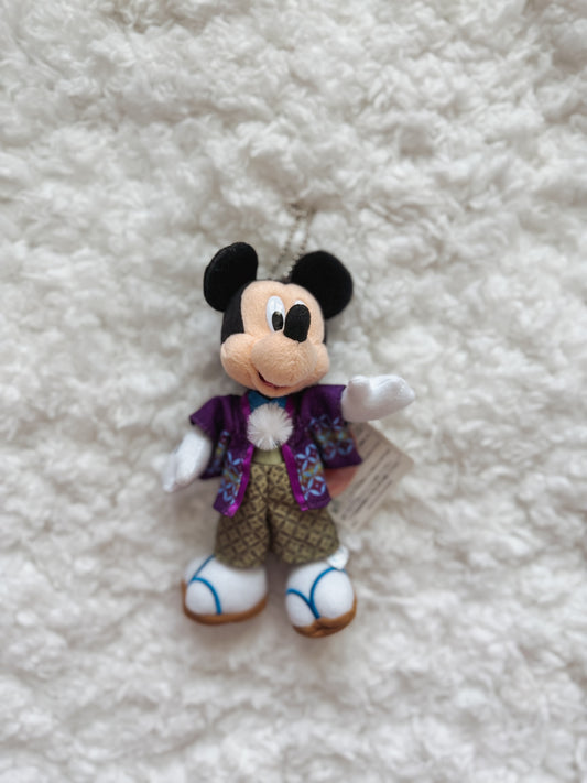 Purple/Green Kimono Mickey Plush Keychain
