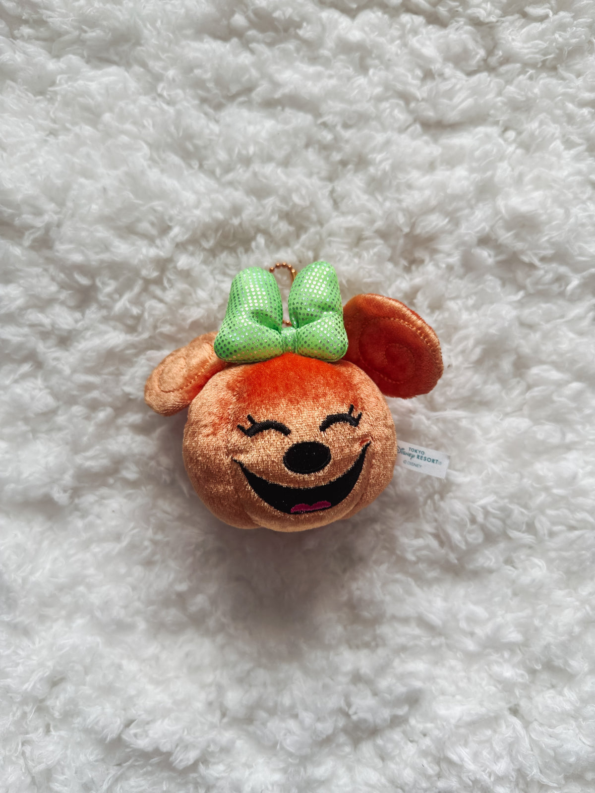 Kawaii Minnie Pumpkin Plush Keychain
